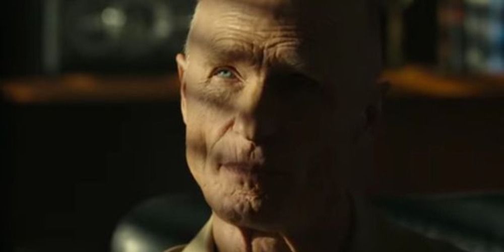 An image of Ed Harris looking contemplative in Top Gun 2