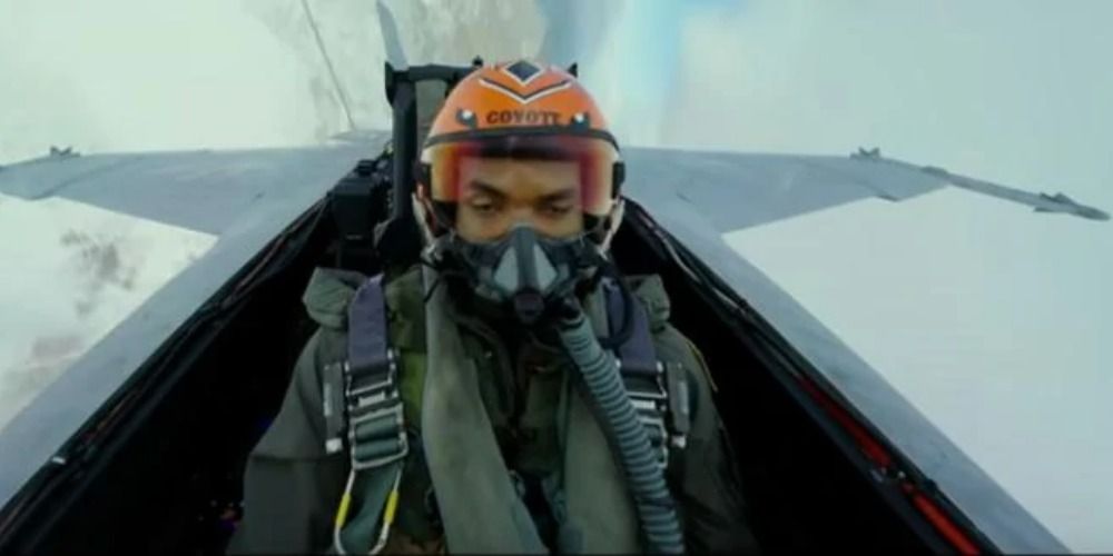 An image of Greg Jr. piloting his jet in Top Gun 2