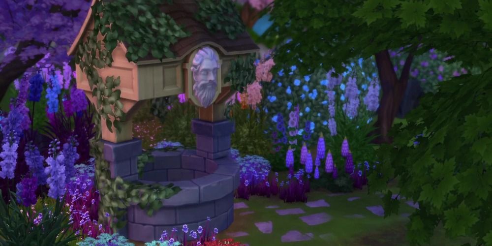 An image of the Whispering Wishing Well in Sims 4