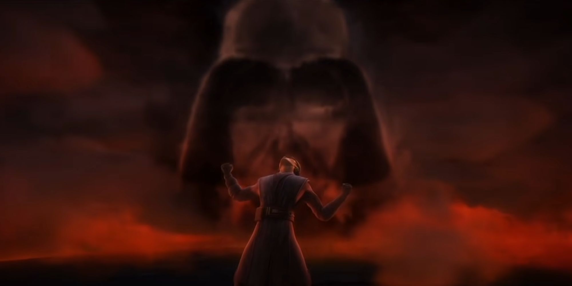 Anakin Skywalker experiencing a vision of the future in Star Wars The Clone Wars