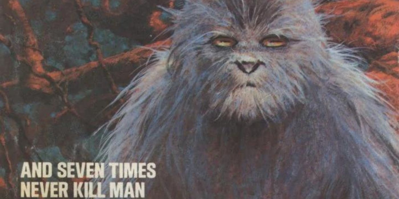 A yeti-like creature from the cover of the story And Seven Times Never Kill Man.
