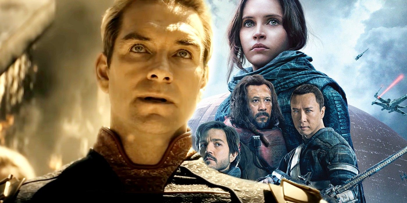 Antony Starr as Homelander in The Boys and Rogue One poster