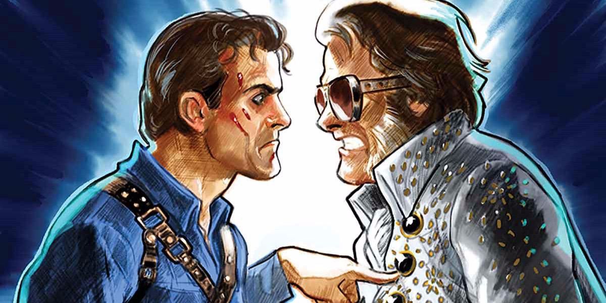 Ash squares off with Elvis from Army of Darkness comics