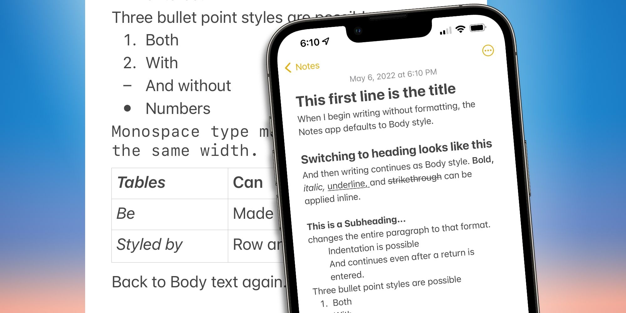 How To Style & Format Text In The iPhone's Notes App