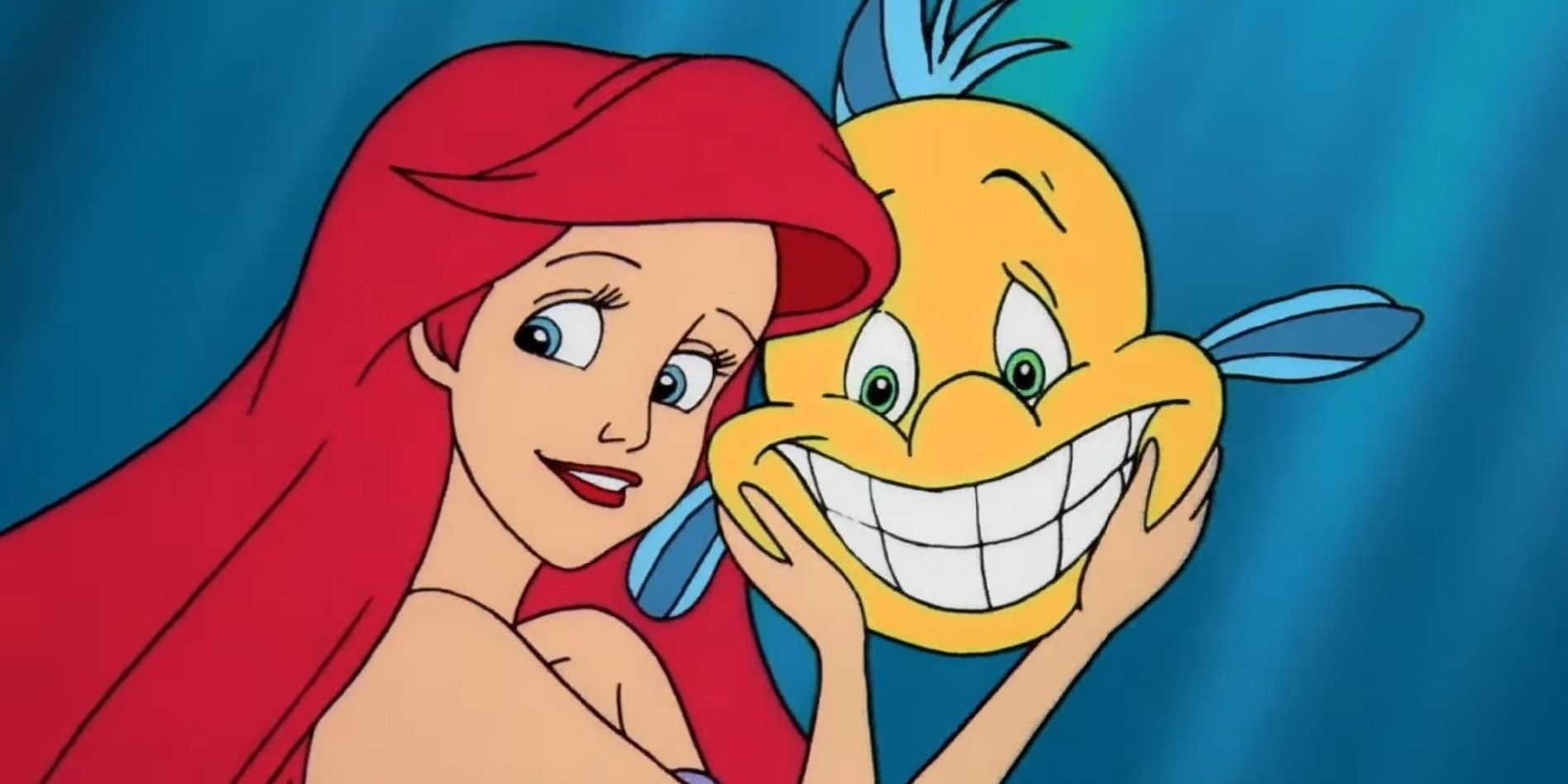 Ariel with Flounder in The Little Mermaid Animated Series