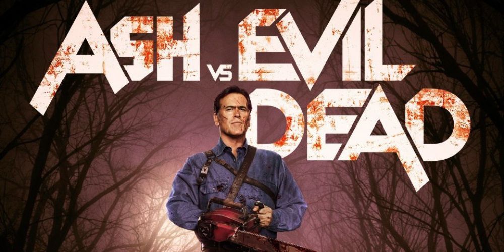 Ash Williams holds his chainsaw in readiness to save the world (again) in Ash vs. The Evil Dead