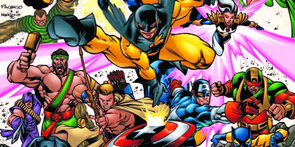The Avengers running into action on the Avengers Forever cover.