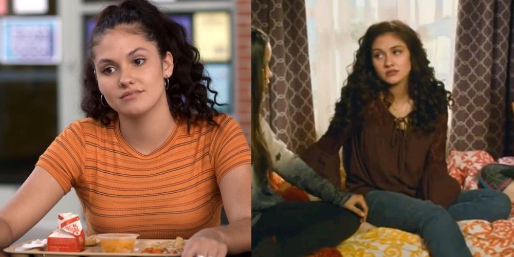 Ronni Hawk stars in On My Block next to an image of her in Stuck In The Middle
