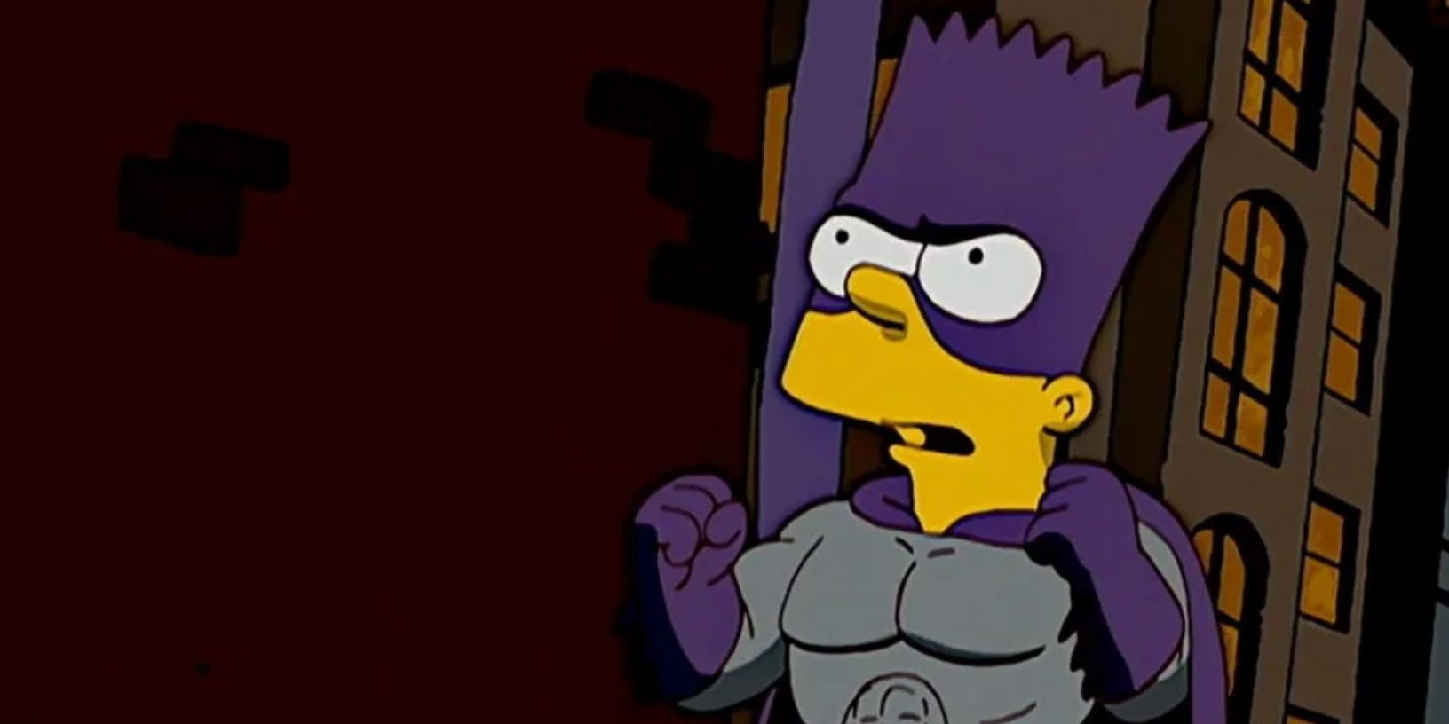 Bart dressed as Batman in The Simpsons