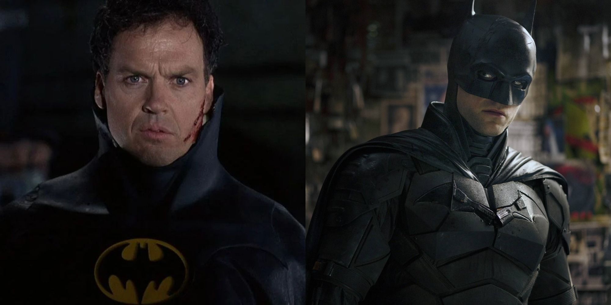 Split image showing Batman in Batman Returns and Batman in The Batman.