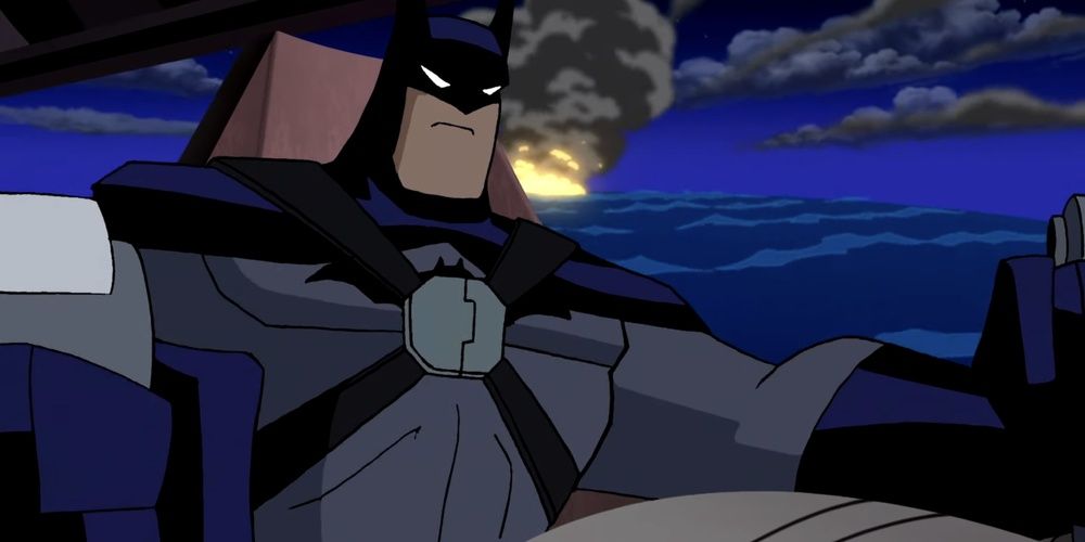 Batman flying his plane in Justice League Unlimited 