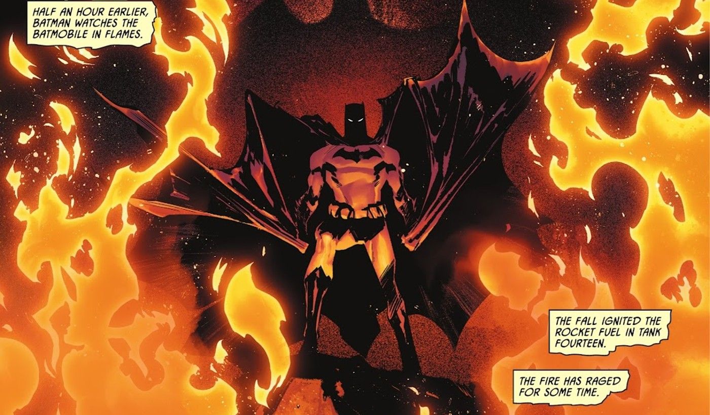 Batman in flames