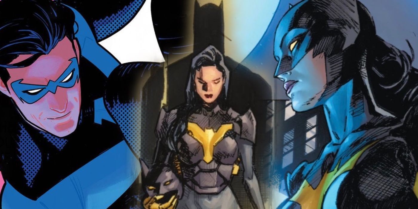 Batwoman and Nightwing stare down in Batman&rsquo;s shadow.