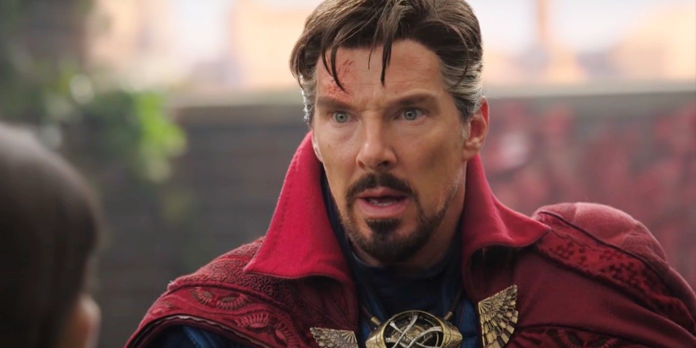 Benedict Cumberbatch looking serious in Doctor Strange in the Multiverse of Madness