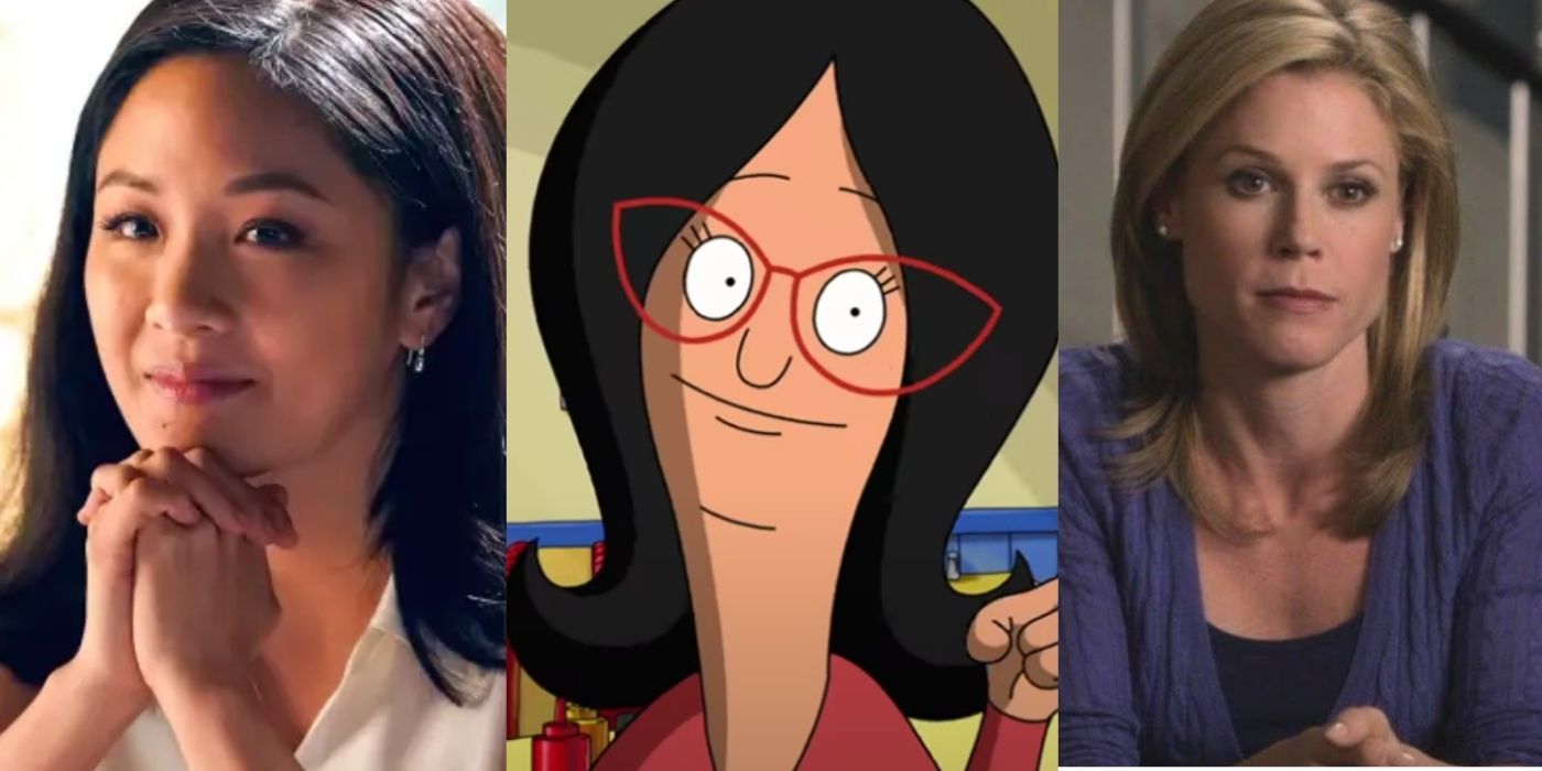 Split image: Jessica Huang, Linda Belcher, and Claire Dunphy
