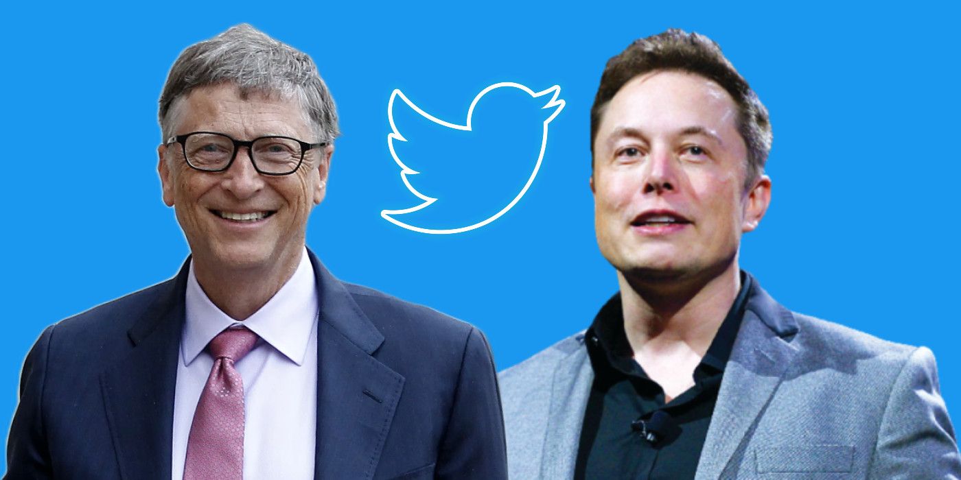 Bill Gates and Elon Musk with Twitter logo