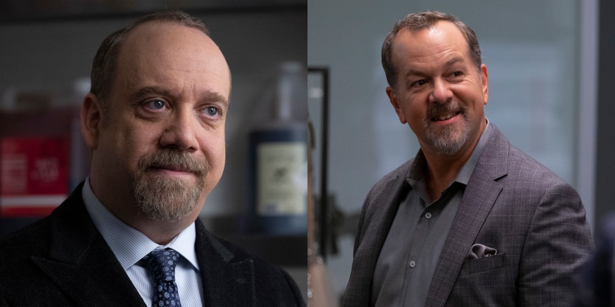 Split image showing Chuck and Wags in Billions.