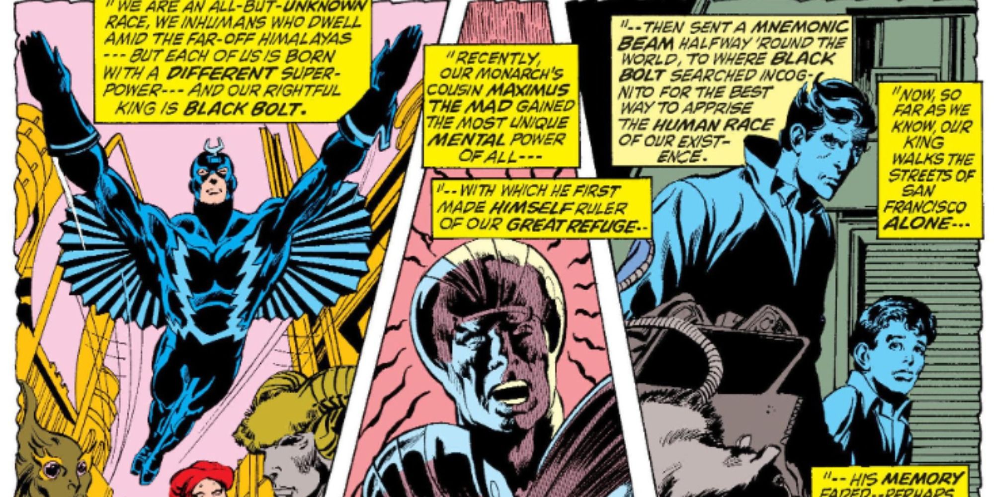 Black Bolt confronts Maximus in Marvel Comics.