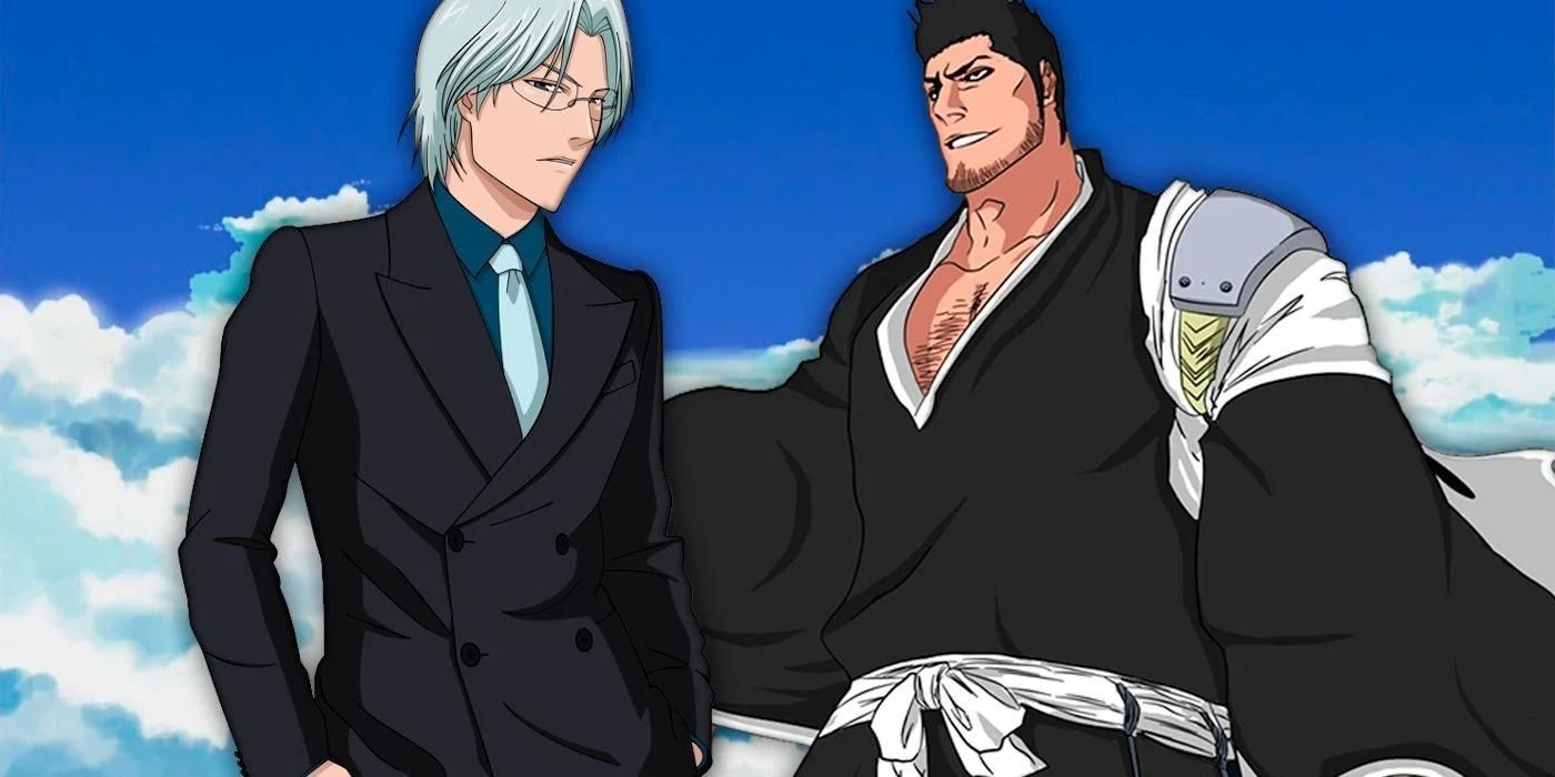 Blended image of Ryuken and Isshi in Bleach.