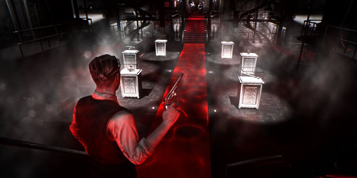 Blues and Bullets main character Elliot Ness holding a gun