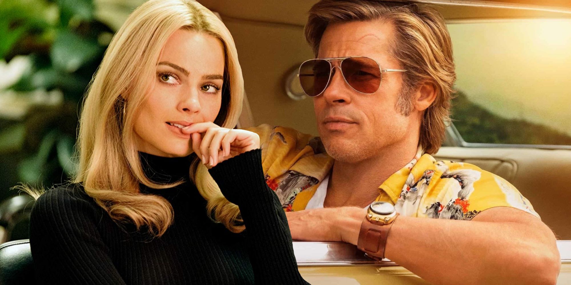 Brad Pitt and Margot Robbie in Once Upon a Time... In Hollywood