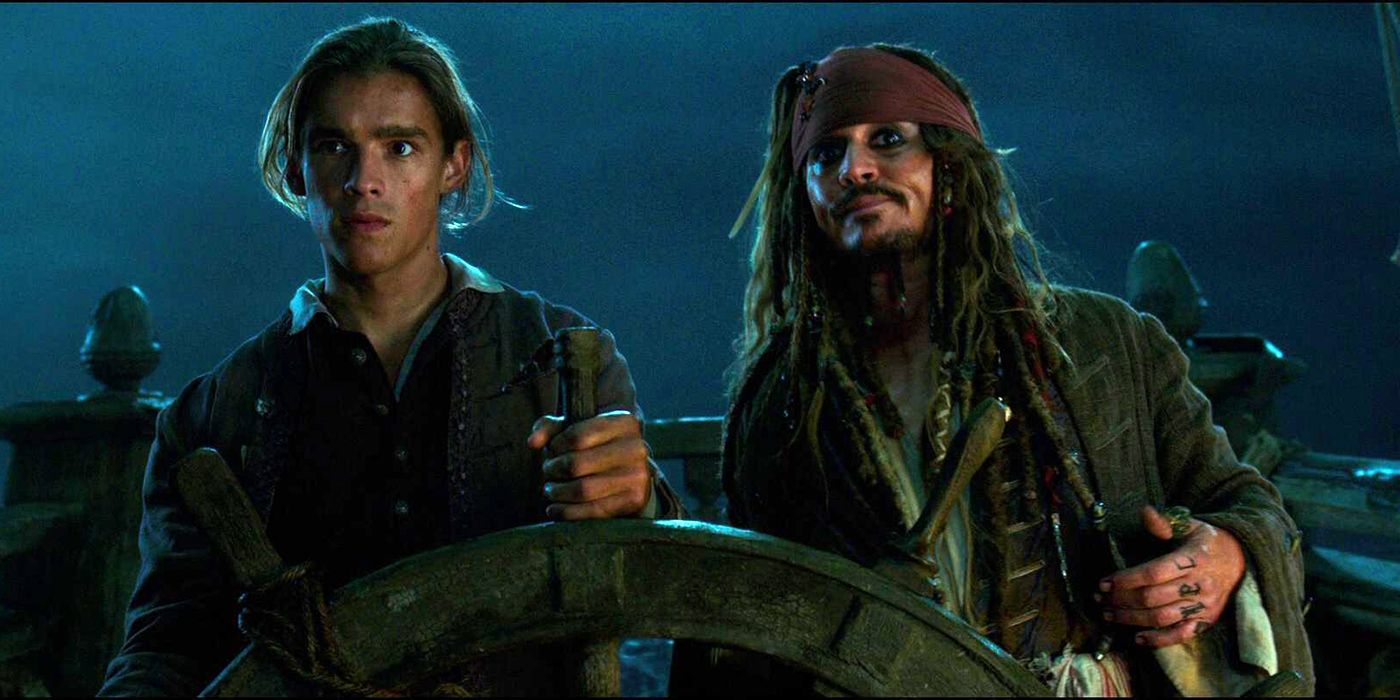 Brenton Thwaites and Johnny Depp in Pirates of the Caribbean 5