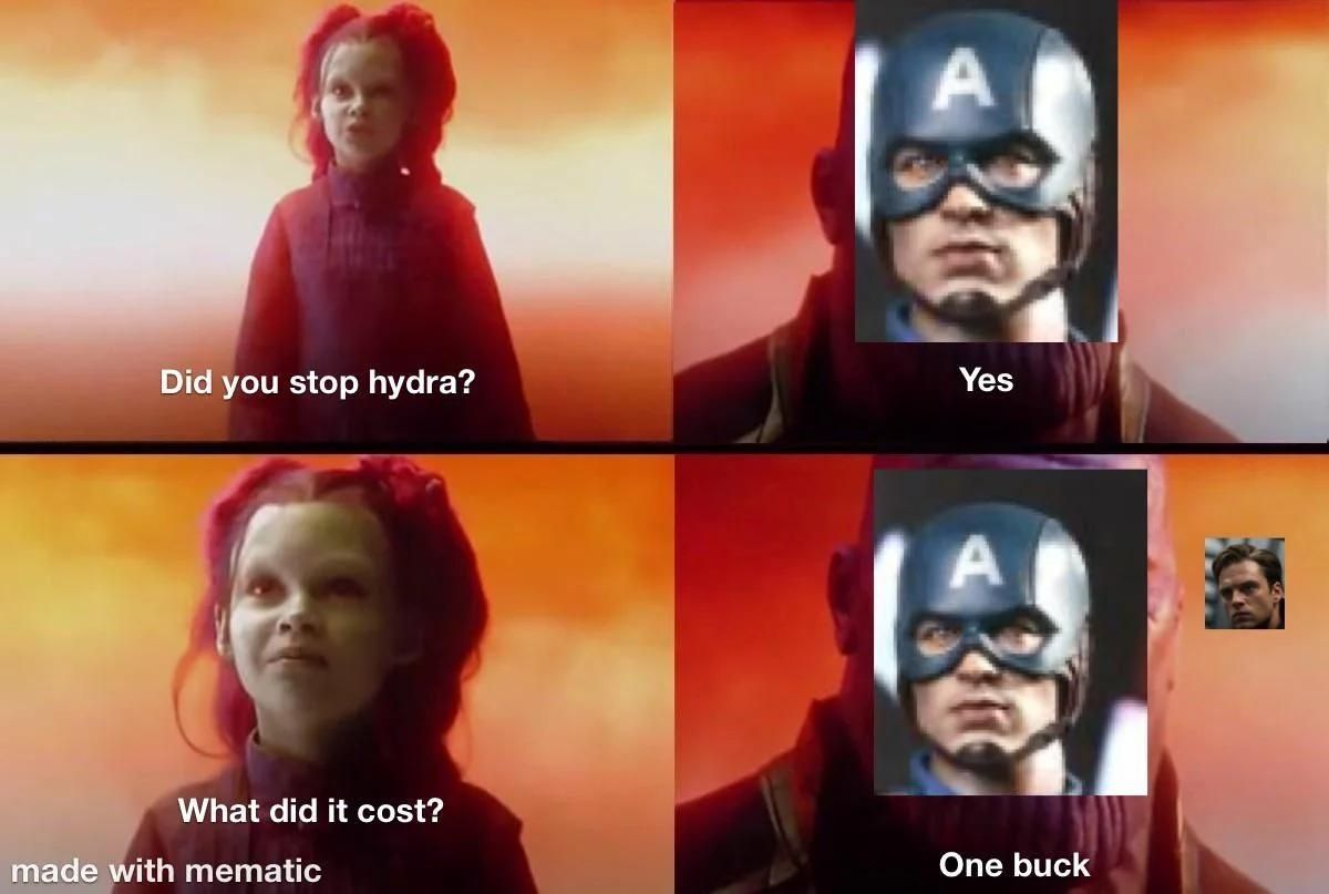 A meme showing Gamora and Captain America from the MCU.