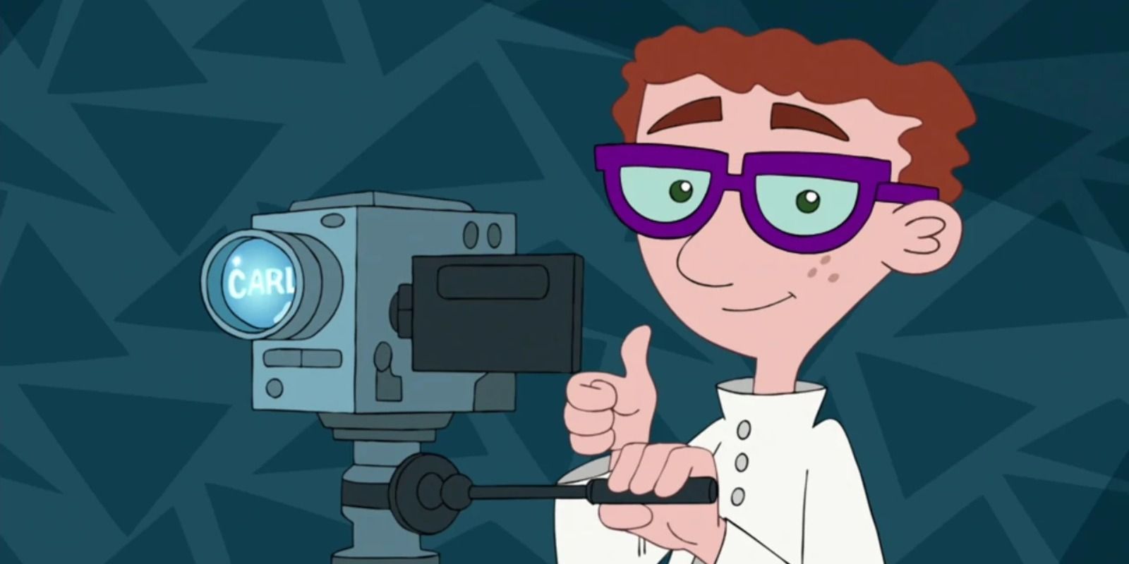 Carl the Intern from Phineas & Ferb filming