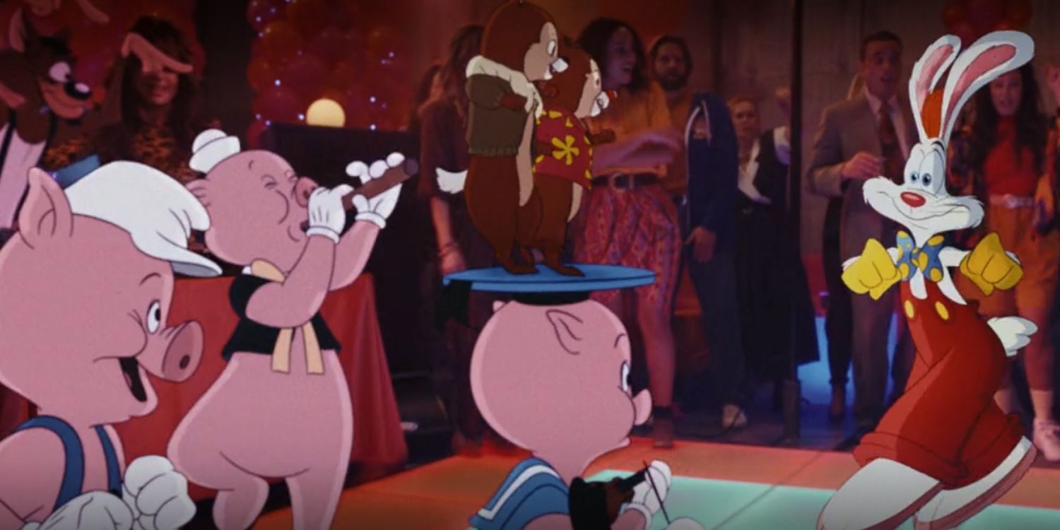 Chip and Dale attend a party in the Rescue Rangers movie