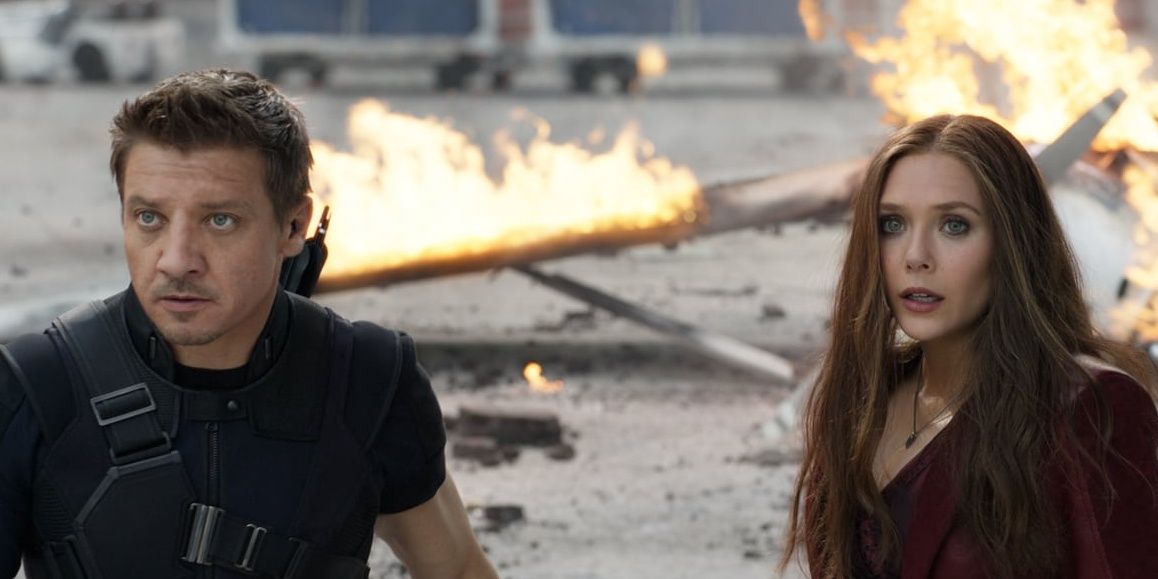 Wanda Maximoff and Clint Barton in Captain America: Civil War