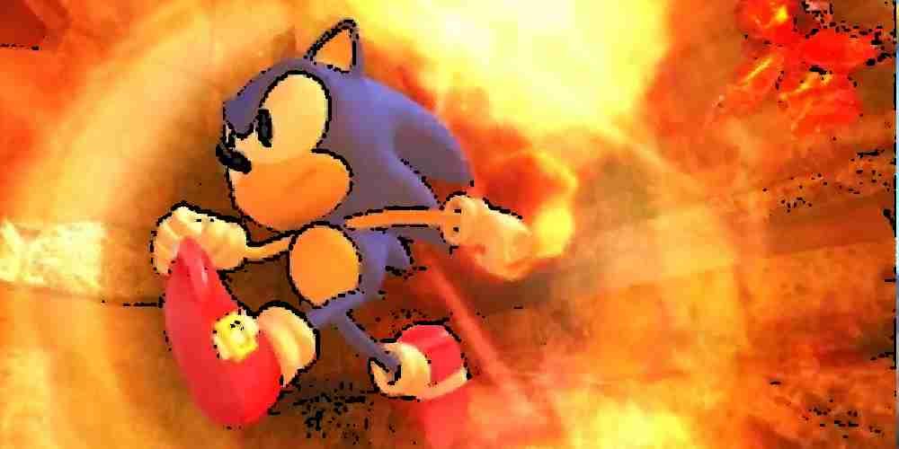 Classic Sonic uses the Fire Shield from Sonic Forces.