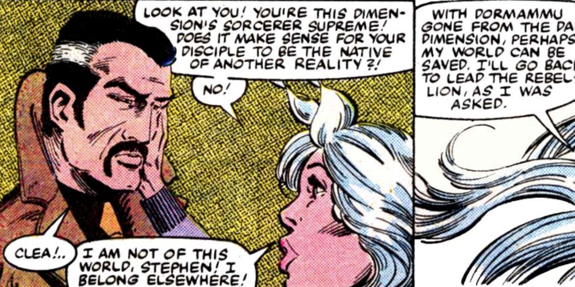Clea leaves Doctor Strange in Marvel Comics.