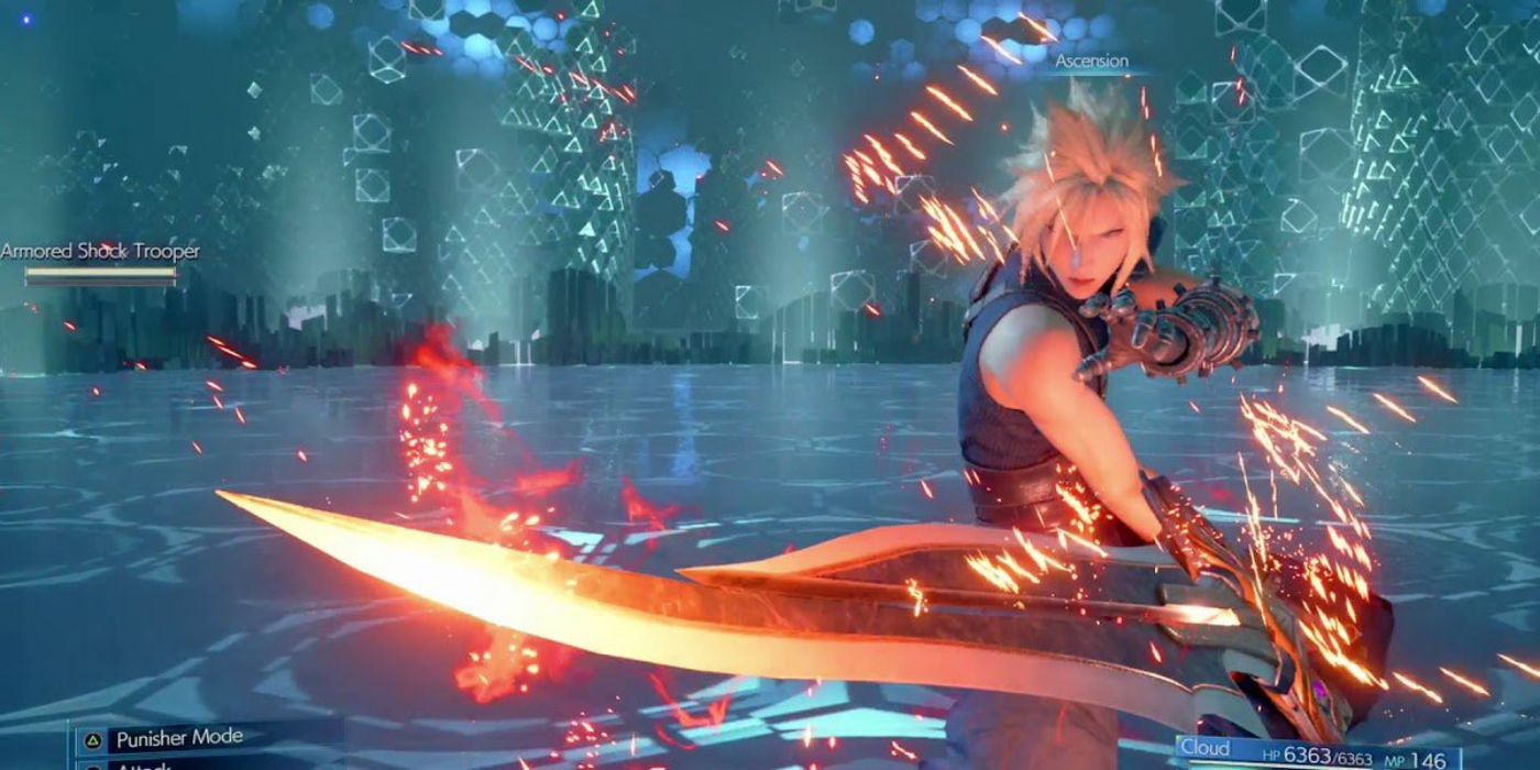 Cloud doing his ascension move in Final Fantasy 7