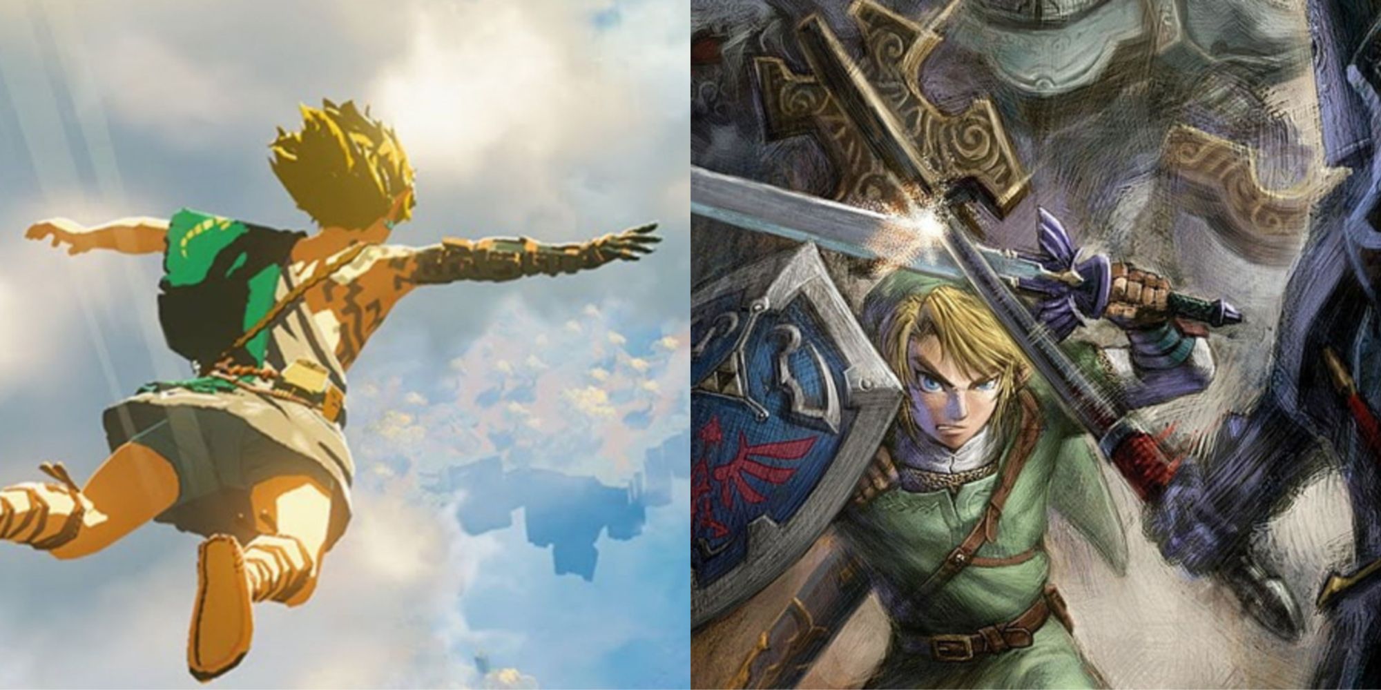 A split image of Breath of the Wild 2 and Twilight Princess.