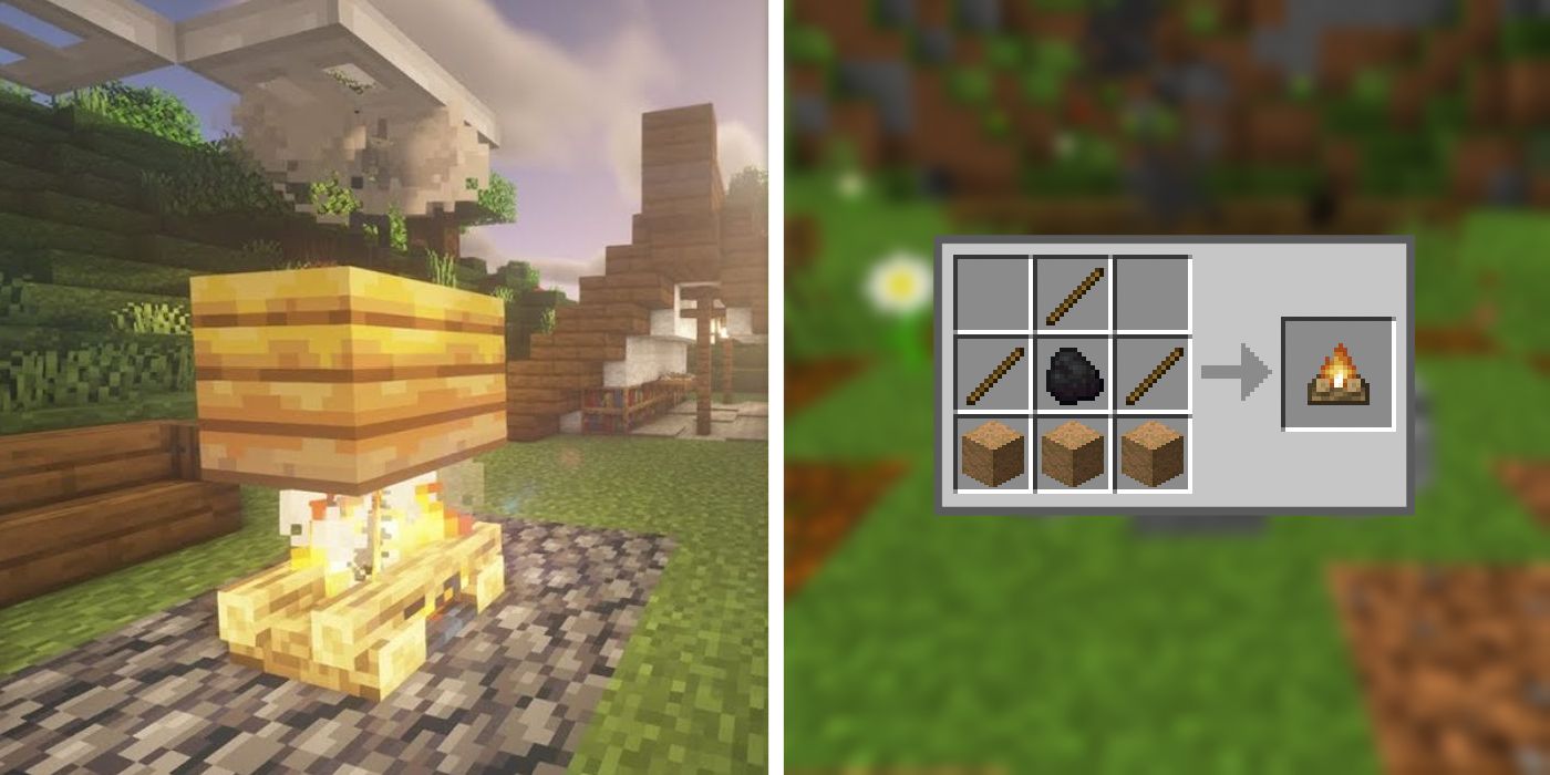 Crafting A Campfire In Minecraft Recipe Guide