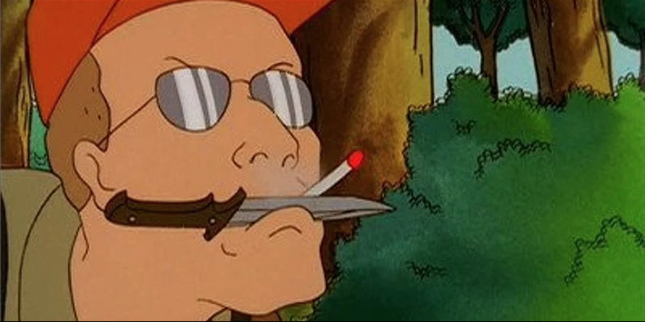 Dale Gribble with a knife in King of the Hill