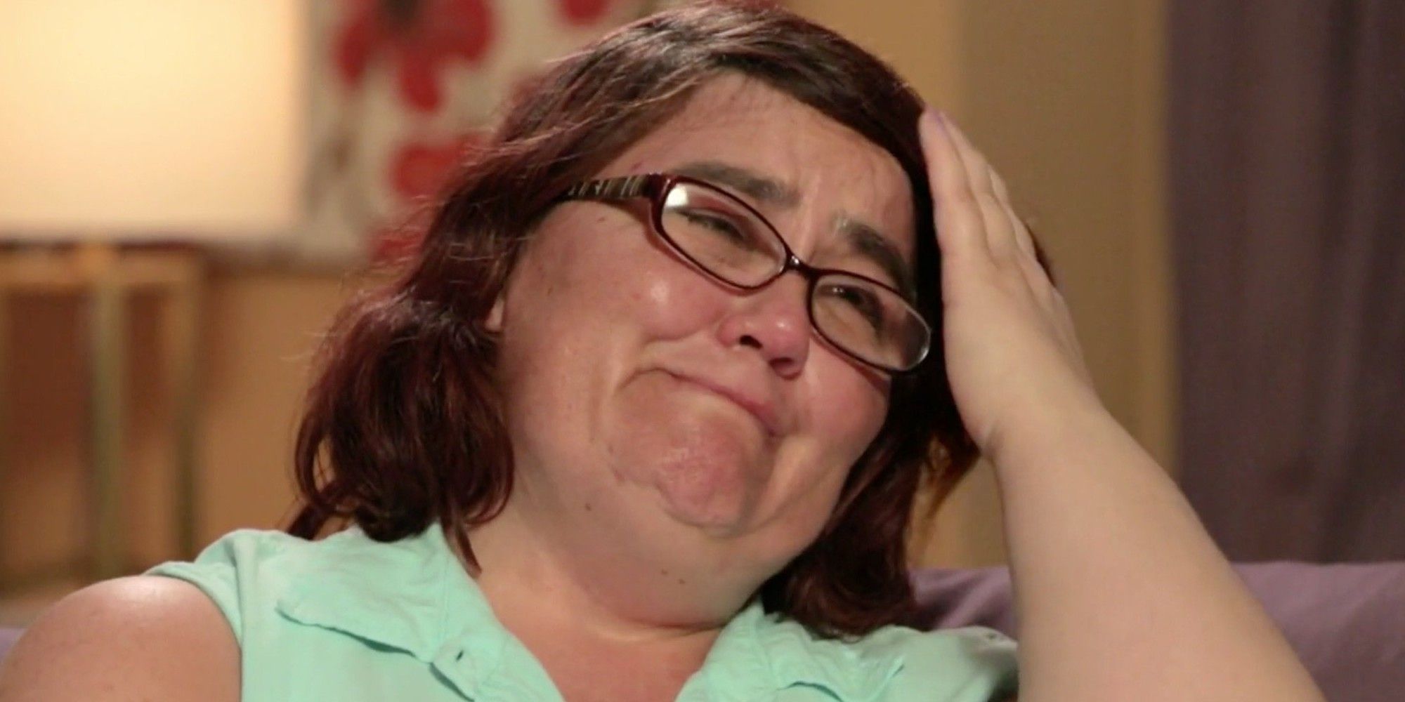 90 Day Fiancé: Danielle Mullins Jbali green shirt looking upset