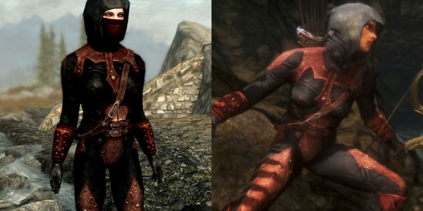 Characters wearing the Dark Brotherhood's armor in Skyrim.