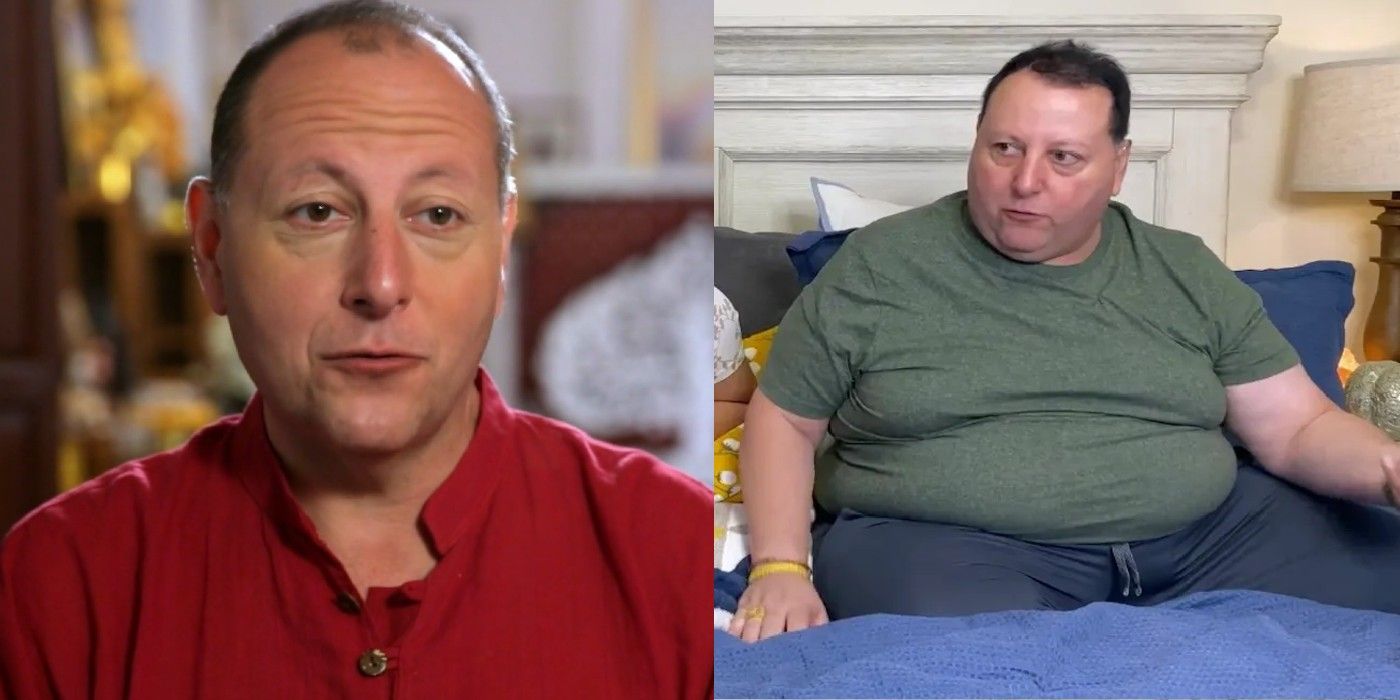Split image of 90 Day Fiancé star David Toborowsky before and after weight
