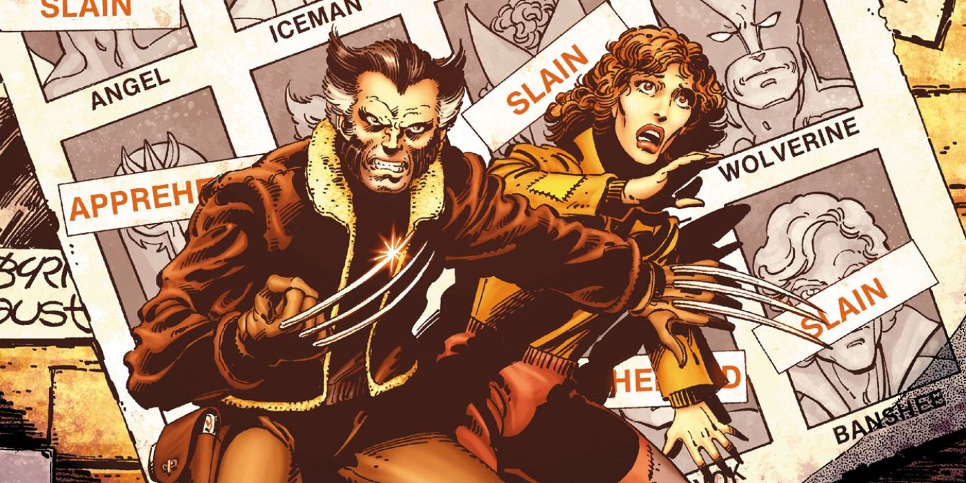 Wolverine protects Kitty Pryde on the cover of X-Men Comics 