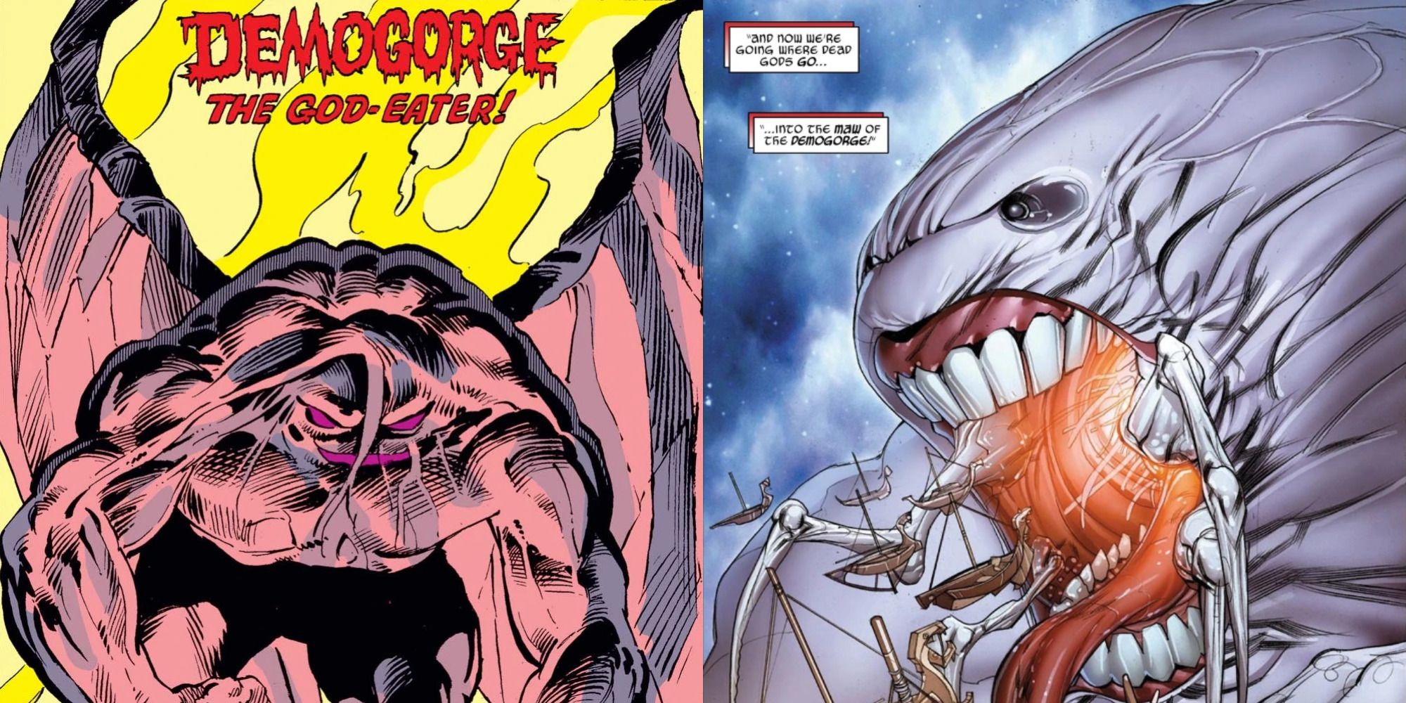 Demogorge and Atum as seen in comic appearances
