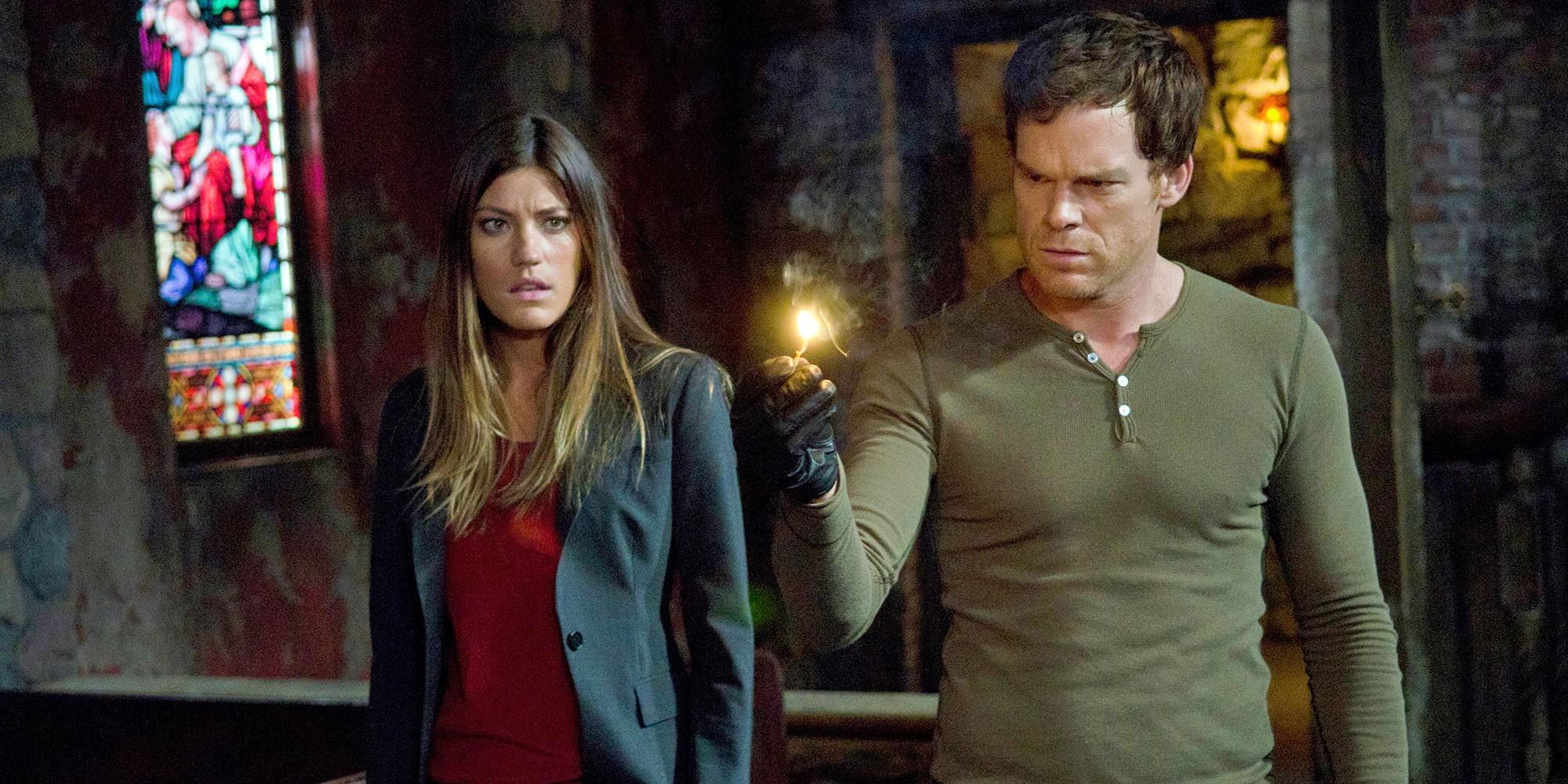 Jennifer Carpenter and Michael C. Hall as Debra and Dexter Morgan 