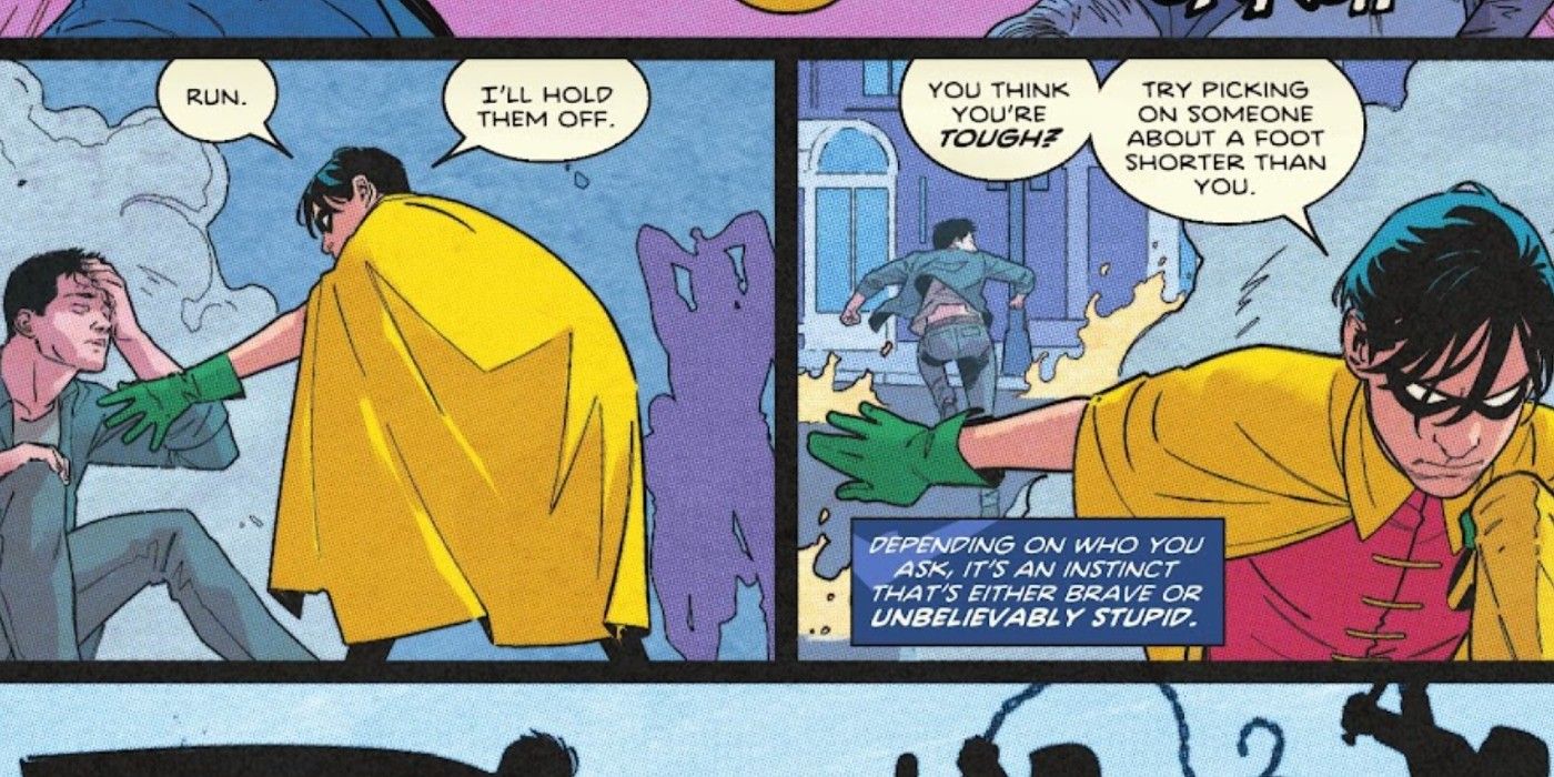 Dick Grayson&rsquo;s Robin in a flashback in Nightwing #92.