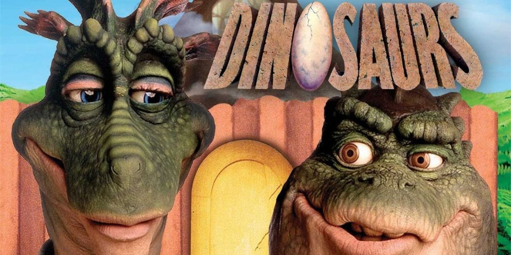 The Sinclair parents just happen to be prehistoric dinosaurs standing in their front yard