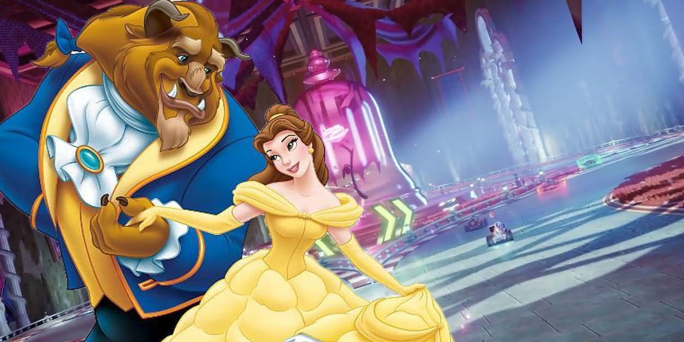 Disney Speedstorm Beauty and the Beast Track With Image of Belle and Beast