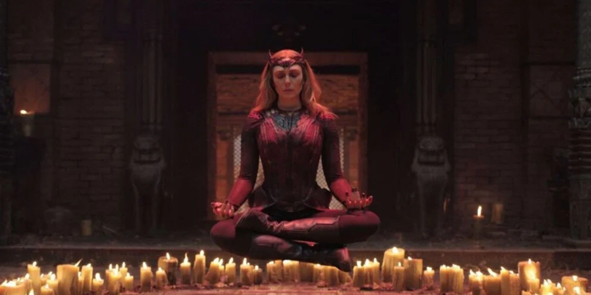 Doctor Strange In The Multiverse of Madness Elizabeth Olsen as Wanda Maximoff Scarlet Witch Meditation