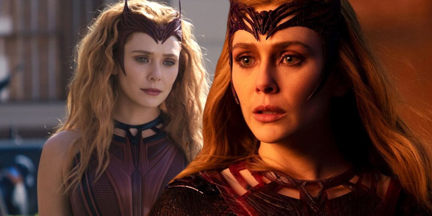 An image of Wanda in Wandavision and Scarlet Witch in Multiverse of Madness
