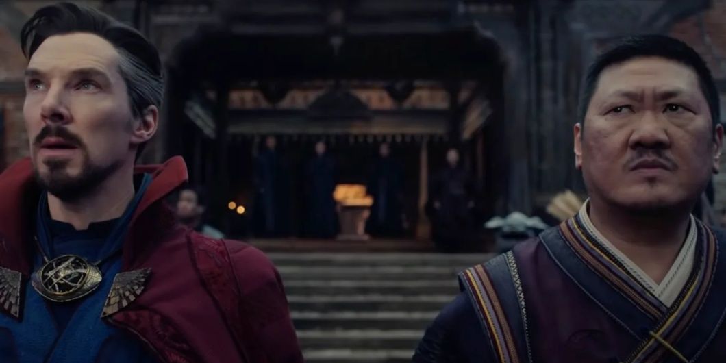 Doctor Strange and Wong looking up