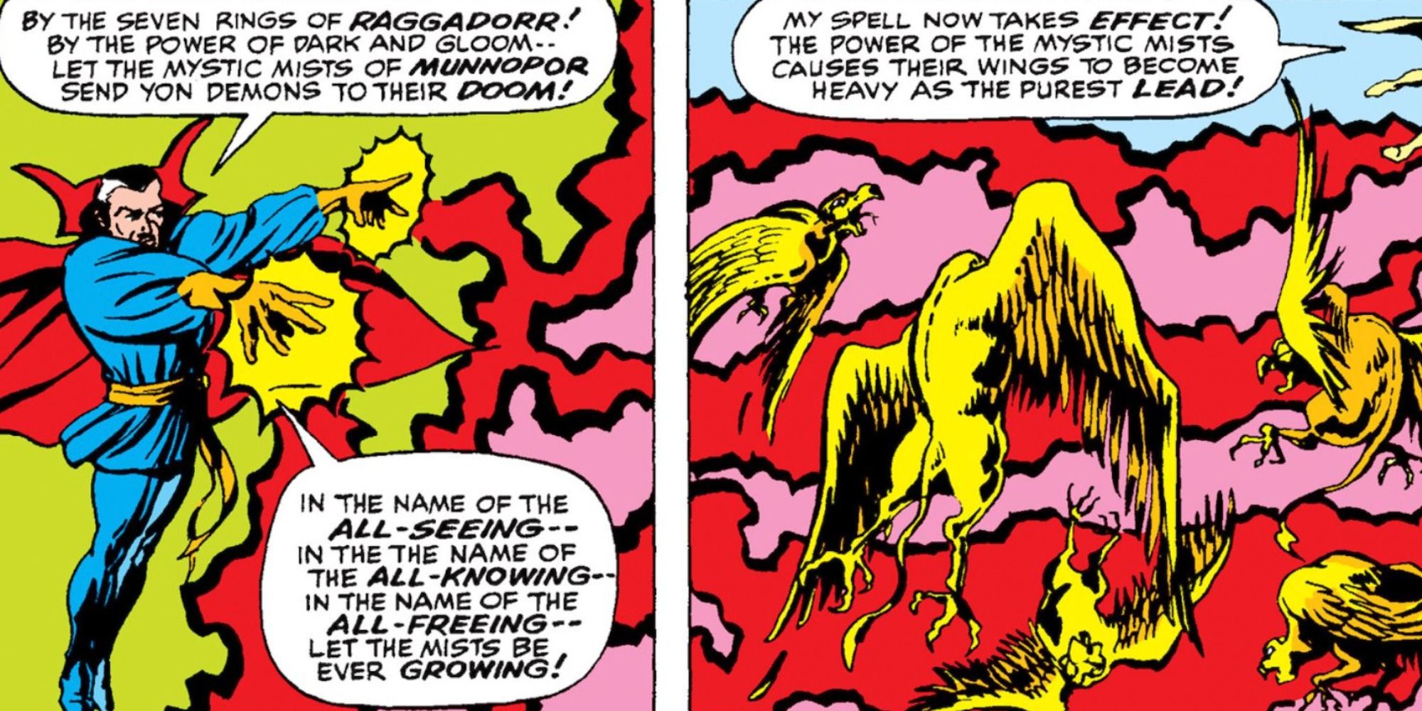 Doctor Strange casts the Mists of Munnopor in Marvel Comics.