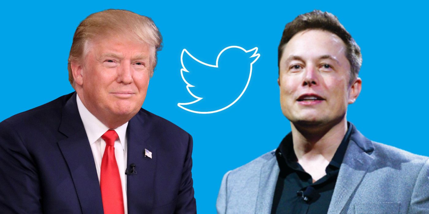 Donald Trump and Elon Musk with Twitter logo